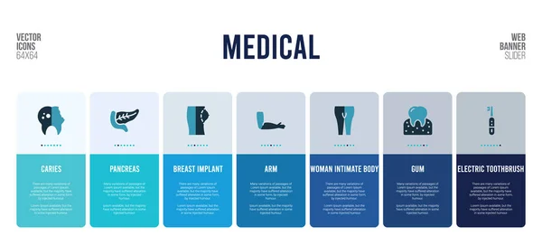 Web banner design con elementi di concetto medico . — Vettoriale Stock