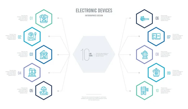 Elektronische Geräte Konzept Business-Infografik-Design mit 10 h — Stockvektor