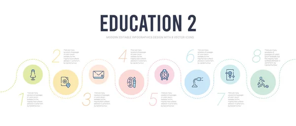 Education 2 concept infographic design template. included soccer — 스톡 벡터