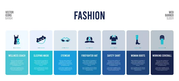 Diseño de banner web con elementos conceptuales de moda . — Vector de stock