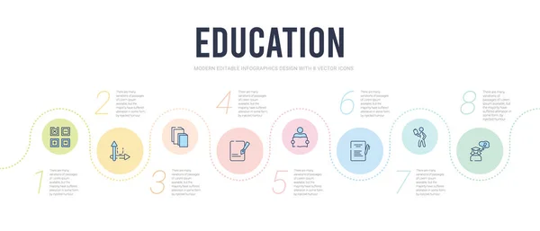 Έννοια εκπαίδευση infographic πρότυπο σχεδιασμού. περιλαμβάνεται γυναίκα wi — Διανυσματικό Αρχείο