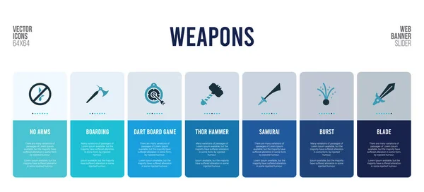 Web banner design with weapons concept elements. — Stock Vector