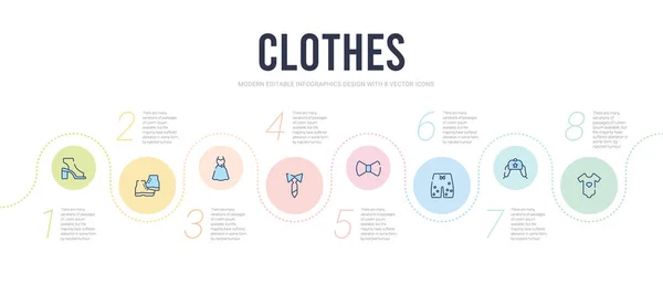 Modello di design infografico concetto di vestiti. incluso baby grow , — Vettoriale Stock