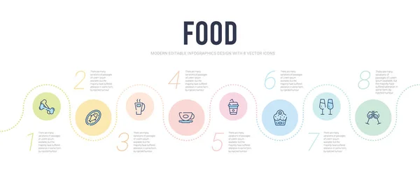 Food concept infographic design template. inklusive Apfel mit le — Stockvektor
