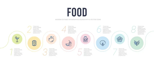 食品概念信息图形设计模板。 含麦穗, — 图库矢量图片