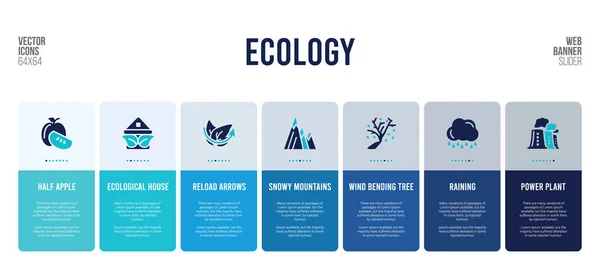 Diseño de banner web con elementos de concepto de ecología . — Archivo Imágenes Vectoriales