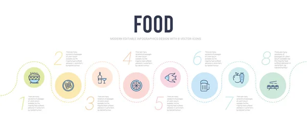 食品概念信息图形设计模板。 包括maki，健康 — 图库矢量图片