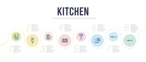 Küche Konzept Infografik Design-Vorlage. inklusive Messerschere — Stockvektor