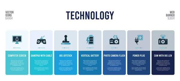 Web banner design con elementi tecnologici . — Vettoriale Stock