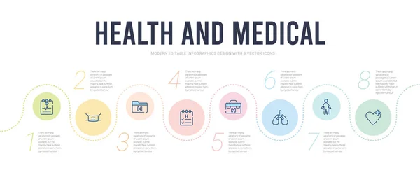 Modelo de design infográfico de conceito médico e de saúde. incluído — Vetor de Stock