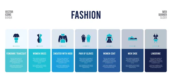 Diseño de banner web con elementos conceptuales de moda . — Vector de stock