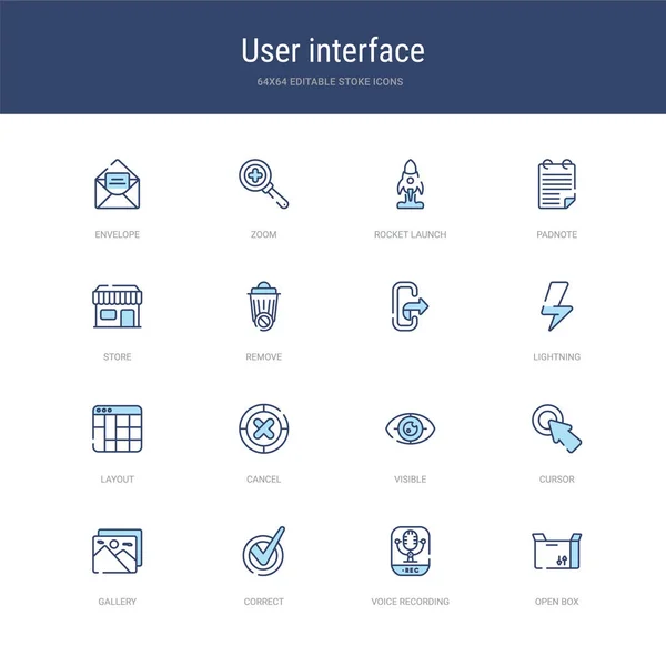 Набір з 16 векторних іконок, таких як відкрита скринька, запис голосу , — стоковий вектор
