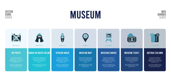 Diseño de banner web con elementos de concepto de museo . — Vector de stock