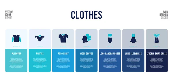 Design de banner web com elementos de conceito de roupas . —  Vetores de Stock