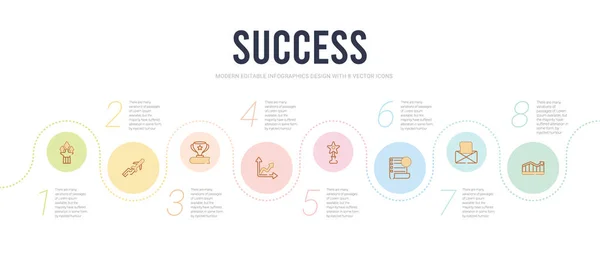 Έννοια επιτυχία infographic πρότυπο σχεδιασμού. περιλαμβάνονται γραφικά, — Διανυσματικό Αρχείο