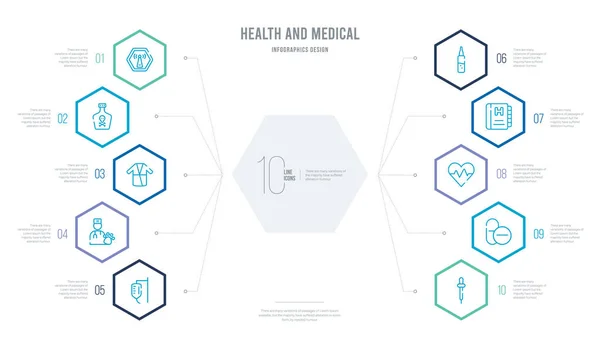 Health and medical concept business infographic design with 10 h — 스톡 벡터