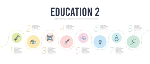 Education 2 concept infographic design template. included magnif — 스톡 벡터