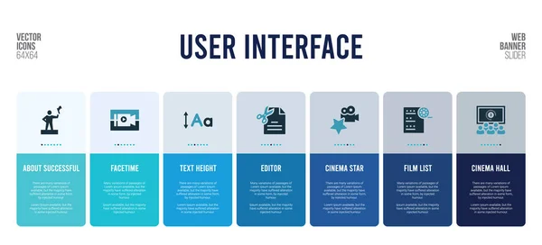 Diseño de banner web con elementos conceptuales de interfaz de usuario . — Vector de stock