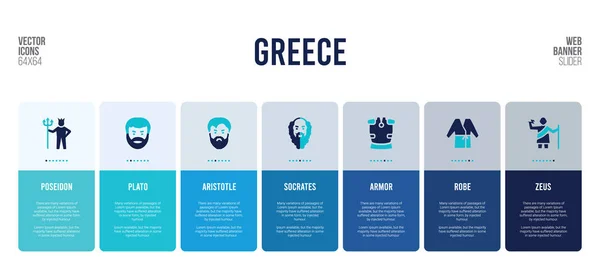 Diseño de banner web con elementos de concepto griego . — Vector de stock