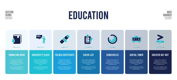 Diseño de banner web con elementos de concepto de educación . — Vector de stock