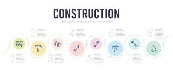 Construction concept infographic design template. included incli — Stock Vector