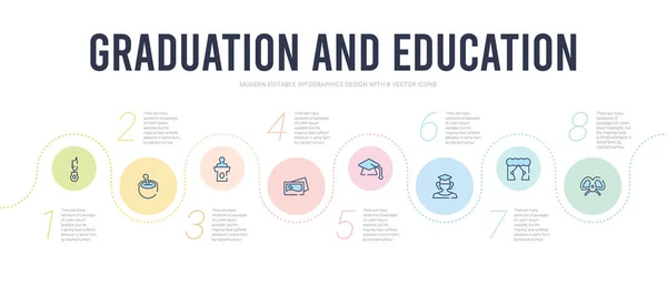 Graduation and education concept infographic design template. in — 스톡 벡터