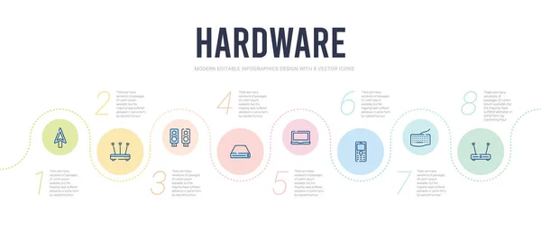 Modelo de design infográfico conceito de hardware. hardware incluído —  Vetores de Stock