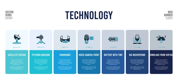 Diseño de banner web con elementos de concepto de tecnología . — Vector de stock