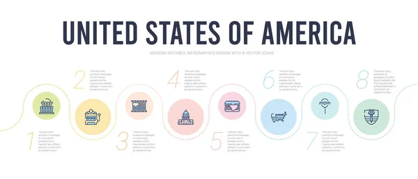 United states of america concept infographic design template. em — Vetor de Stock