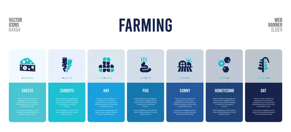 Çiftçilik kavramı öğeleriyle web pankartı tasarımı. — Stok Vektör