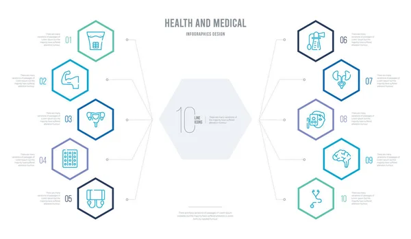 Projeto infográfico de negócios de conceito médico e de saúde com 10 h —  Vetores de Stock