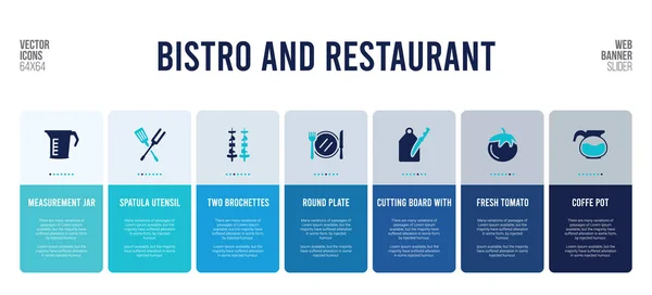 Design de banner web com bistrô e elementos de conceito de restaurante . — Vetor de Stock