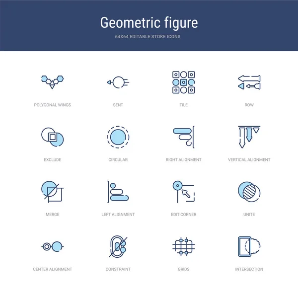 Set van 16 vectorslagpictogrammen zoals snijpunt, roosters, const — Stockvector