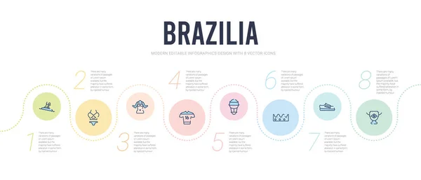 Brazilia έννοια infographic πρότυπο σχεδιασμού. συμπεριλαμβανόμενο τρόπαιο, — Διανυσματικό Αρχείο