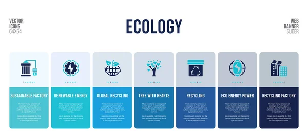 生態学的概念の要素を持つウェブバナーデザイン. — ストックベクタ
