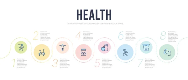 Health concept infographic design template. included muscle, abs — Stock Vector