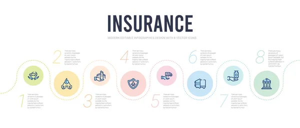 Templat desain infografis konsep asuransi. termasuk courthou - Stok Vektor