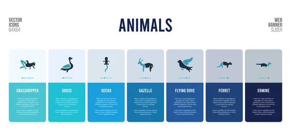 Design de banner web com elementos de conceito de animais . —  Vetores de Stock