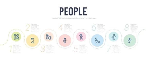 People concept infographic design template. included person list — 스톡 벡터