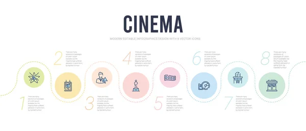 Kino-Konzept Infografik-Design-Vorlage. inklusive Tür, dr — Stockvektor