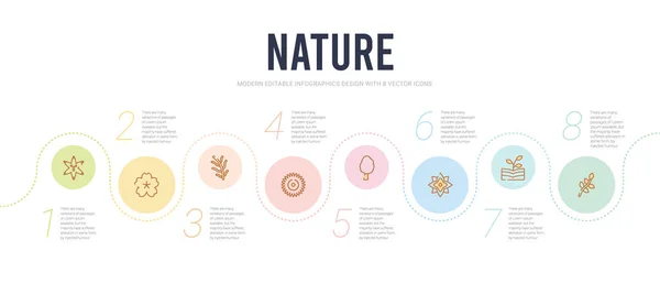 Nature Concept Infografik-Design-Vorlage. Gefiedert, pl — Stockvektor