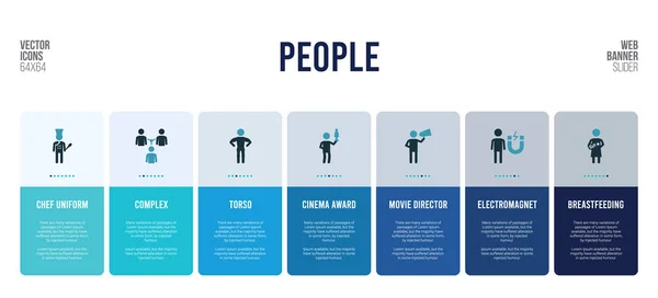 Conception de bannière Web avec des éléments de concept de personnes . — Image vectorielle
