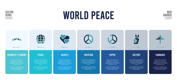 Conception de bannière web avec des éléments de concept de paix mondiale . — Image vectorielle