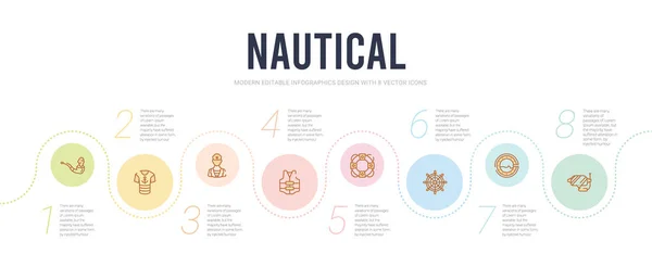 Konsep templat desain infografis nautikal. termasuk snorkel  , Stok Ilustrasi Bebas Royalti