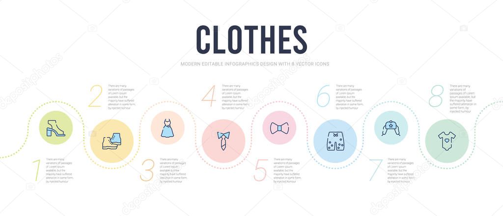 clothes concept infographic design template. included baby grow,