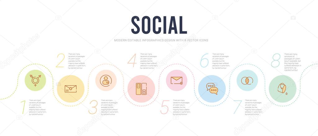 social concept infographic design template. included fill, overl