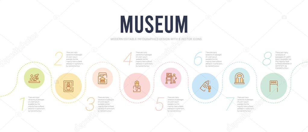 museum concept infographic design template. included metal detec