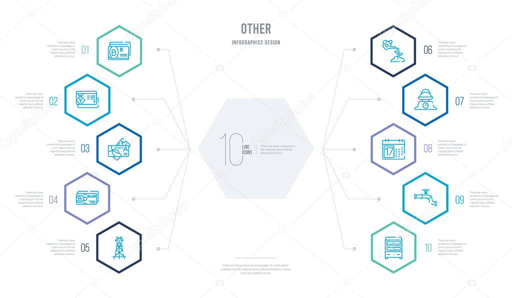 other concept business infographic design with 10 hexagon option