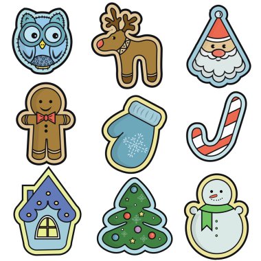 Kış tatil vektör simgeler koleksiyonu