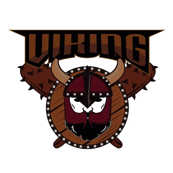 amblem Viking savaşçısı kafatası logosu
